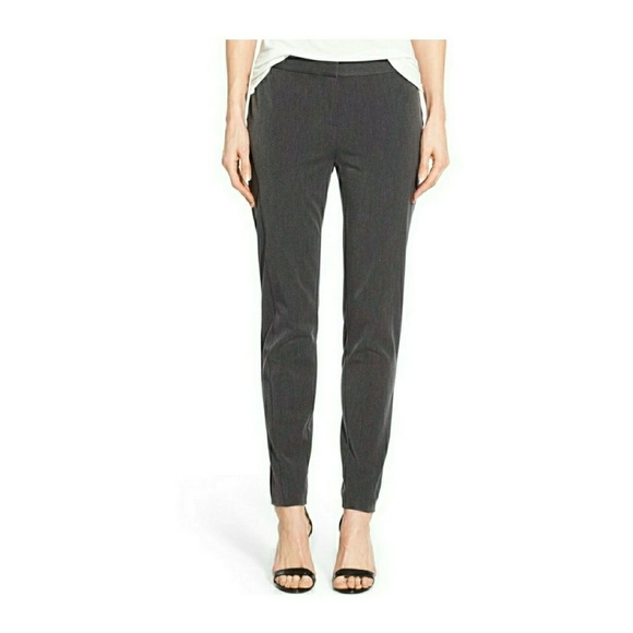Vince Camuto Pants - VINCE CAMUTO GRAY PETITE SLIM LINED SKINNY PANTS